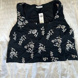 Abercrombie & Fitch Blue Embellished Crop Tank Top